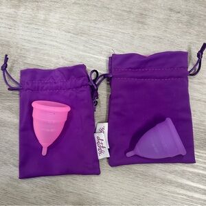 Dutchess pack of two menstrual cups both size small with pouches